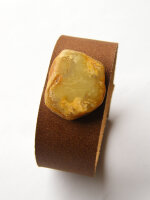 LederArmband Bernstein MILKY Gelb NEU- UNIKAT 20523