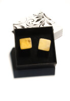 Manschettenknöpfe Bernstein Milky GELB Silber 925 21792