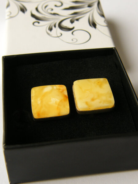 Manschettenknöpfe Herrenschmuck Geschenk MILKY GELB Silber 925 21731