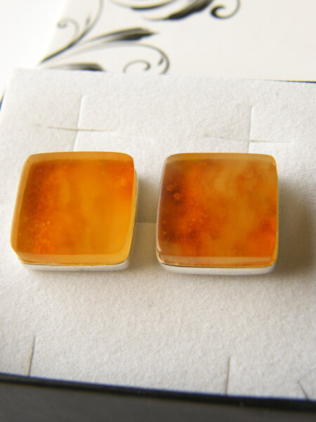 Manschettenknöpfe Herrenschmuck Geschenk ORANGE Silber 925 20830