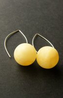 Ohrringe Bernstein gelb matt oder poliert balls Silber...
