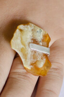 Ring Bernstein GELB Silber 925 NEU UNIKAT 20617