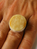 Ring Bernstein MILKY Silber 925 Schmuck NEU UNIKAT 19572