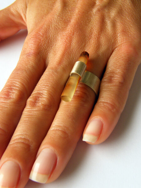 Ring Silber 925 GELB HELL NEU UNIKAT