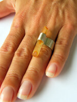 Ring Silber 925 GELB HELL NEU UNIKAT