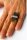 Ring Silberfassung 925 schwarzer Bernstein MATT UNIKAT -NEU -