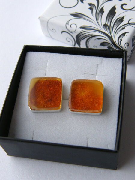 Manschettenknöpfe ORANGE sterling Silber 925 21733
