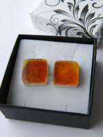 Manschettenknöpfe ORANGE sterling Silber 925 21733
