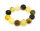 Armband Bernstein für Mann MOSAIK matt Gummiband