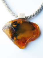 Anhänger Bernstein ORANGE sterling Silber 925 NEU UNIKAT- 22080