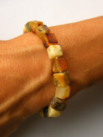 Bernstein Armband ORANGE GELB auf Gummiband Armb5