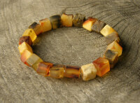 Bernstein Armband ORANGE GELB auf Gummiband Armb5