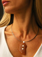 Anhänger Bernstein Schmuck COGNAC Silber 925 NEU UNIKAT- 21721