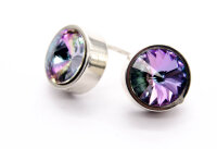 Ohrringe Stecker Silber 925 Kristall Elements Minimalistischer Schmuck Modern Geschenk für Frau Handmade