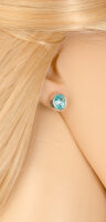Ohrringe Stecker Silber 925 Kristall Elements Minimalistischer Schmuck Modern Geschenk für Frau Handmade