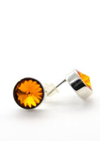 Ohrringe Stecker Silber 925 Kristall Elements Minimalistischer Schmuck Modern Geschenk für Frau Handmade