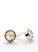 Ohrringe Stecker Silber 925 Kristall Elements Minimalistischer Schmuck Modern Geschenk für Frau Handmade