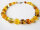 Bernstein Kette Halskette Collier GELB poliert NEU UNIKAT 21768