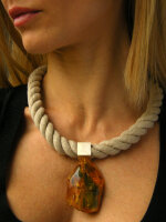 Bernstein Anhänger ORANGE Silber 925 2010
