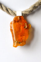 Bernstein Anhänger ORANGE Silber 925 NEU UNIKAT-