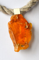 Bernstein Anhänger ORANGE Silber 925 NEU UNIKAT-