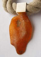 Bernstein Anhänger ORANGE Silber 925 NEU UNIKAT-