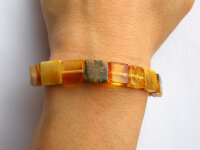 Bernstein Armband ORANGE GELB auf Gummiband N124