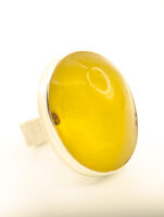  Bernstein Ring  Oval GELB Silber 925 NEU UNIKAT R124