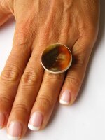 Bernstein Ring  COGNAC Silber 925 NEU UNIKAT N10