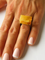 Ring Bernstein GELB ORANGE HONIG Silber 925 NEU UNIKAT 19278