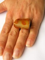 Ring Bernstein GELB ORANGE Silber 925 NEU UNIKAT 2006