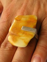 Bernstein Ring GELB orange Silber 925 NEU UNIKAT 20423