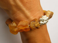 Schmuckset: Bernsteinkette Armband Ohrringe, Sterling Silber 925  UNIKAT 21791