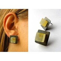 Bernstein Ohrringe Ohrstecker SILBER 925er NEU UNIKAT