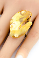 Ring aus Sterlingsilber 925 und baltischem Bernstein, Schmuck als Geschenk R121