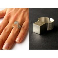Ring WÜRFEL Sterlingsilber 925 einstellbar NEU UNIKAT