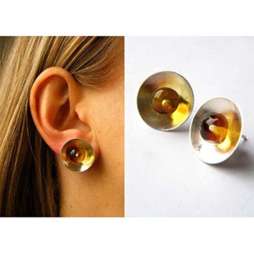 Bersteinohrringe SCHALE Silber 925 NEU Designerstück
