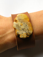 Lederarmband Bernstein Armband Herren Damen Schmuck...